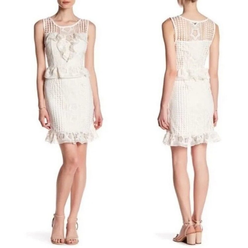 ROMEO + JULIET COUTURE Medium Ivory Sheath Lace Dress Sleeveless Bridal‎ Wedding